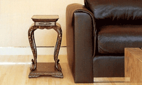 Side table of antique Chinese origin, inlaid with intricate mother-of-pearl motifs