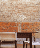 Wall Decor with Exposed Stones for Texture