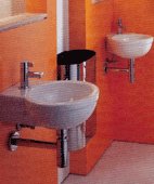 Bathroom Color Tips - Bathroom with Gray and Orange Tiles