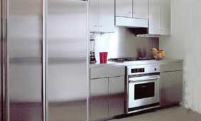 Contemporary Kitchen Cabinets with Flat Full-overlay Doors