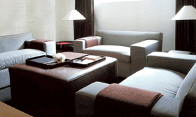 Living Room Furniture Arrangement with Ottoman