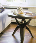 Beautiful round side table with organic root-like legs in solid wood