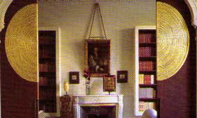 beautiful clash between the contemporary door with the old doorway and interior