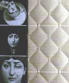 Silk-screened Fornasetti and Textured Ceramic Wall Tiles